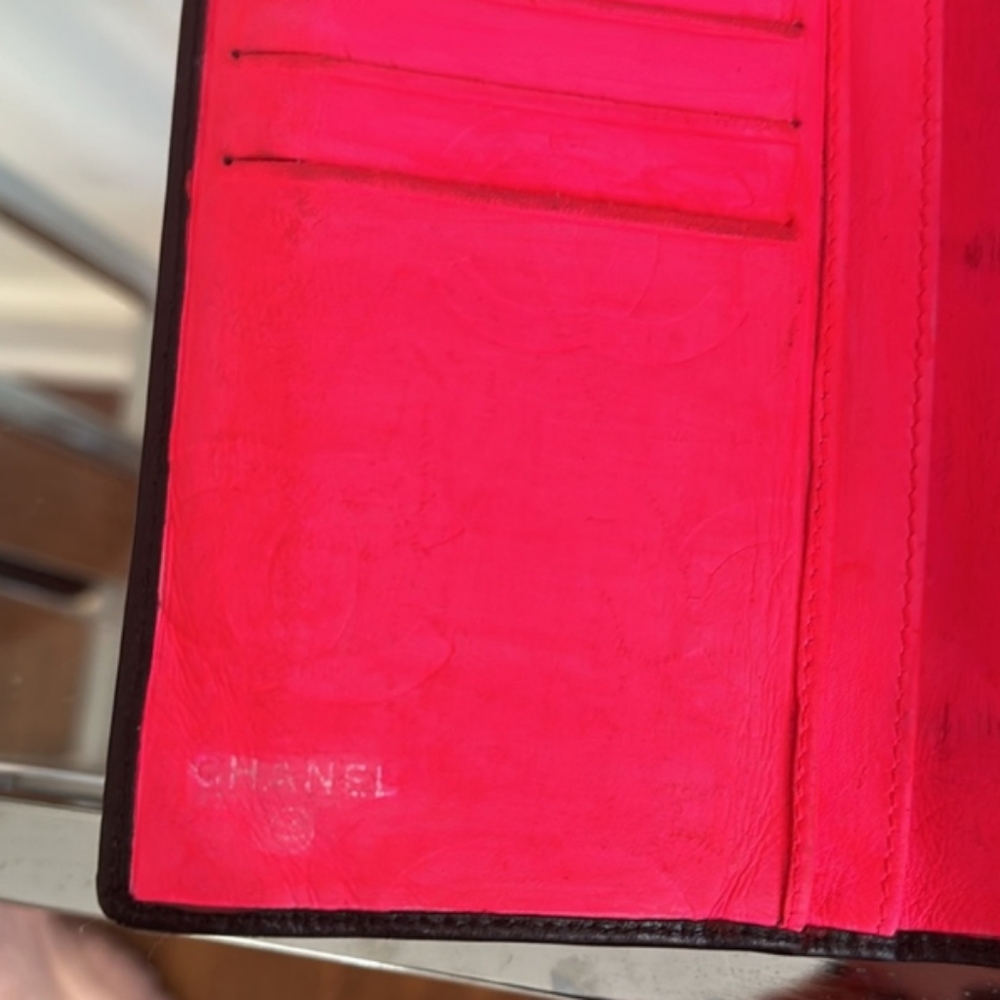 Chanel Black Quilted Lambskin Ligne Cambon Vertical Wallet with Pink Interior - Picture 7 of 16